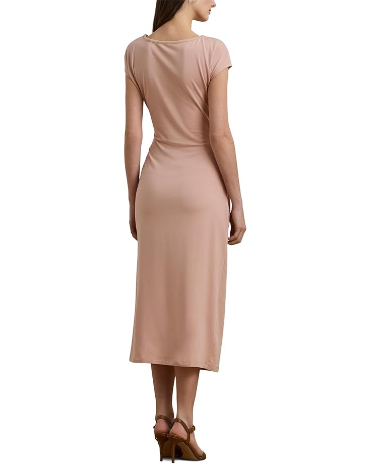 Lauren Ralph Lauren Tie-Front Jersey Boatneck Midi Dress Women's