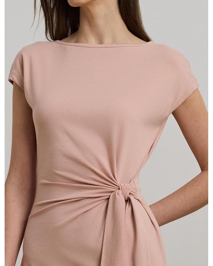 Lauren Ralph Lauren Tie-Front Jersey Boatneck Midi Dress Women's