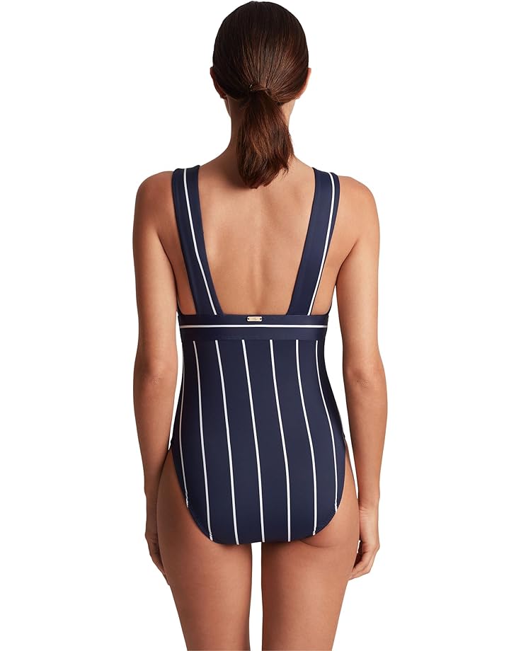 Lauren Ralph Lauren Villa Stripe V-Neck One-Piece Women's