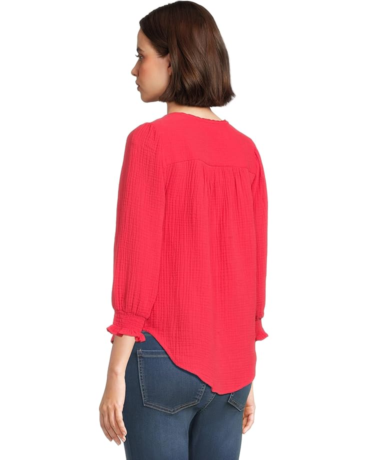 Liverpool Los Angeles 3/4 Sleeve Embroidered Woven Blouse Women's