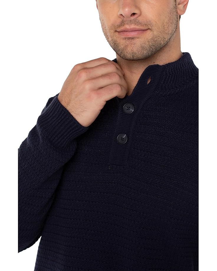6pm Liverpool Los Angeles Button Mock Neck Sweater Men's