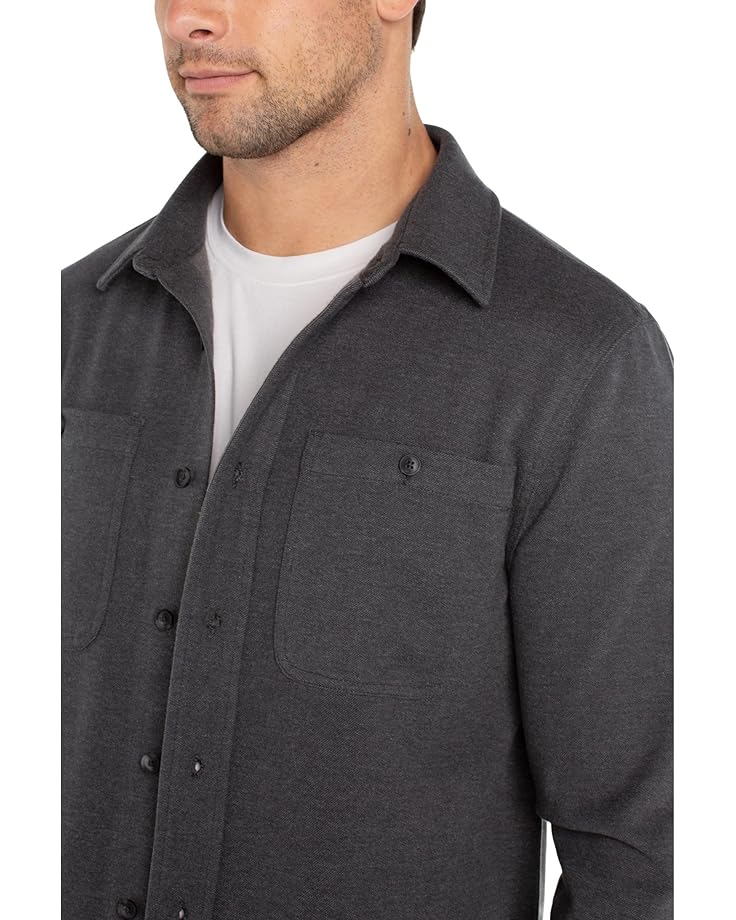 6pm Liverpool Los Angeles Knit Long Sleeve Button Up Shirt Men's