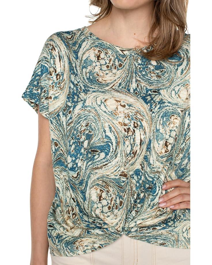 Liverpool Los Angeles Petite Crew Neck Dolman With Twisted Front Detail Women's