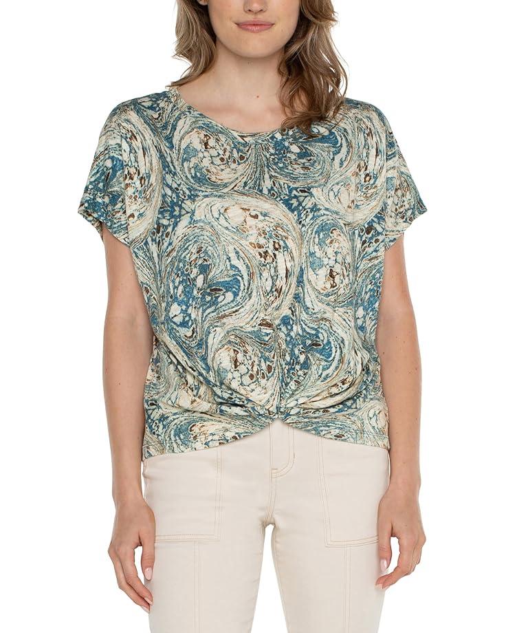 Liverpool Los Angeles Petite Crew Neck Dolman With Twisted Front Detail Women's
