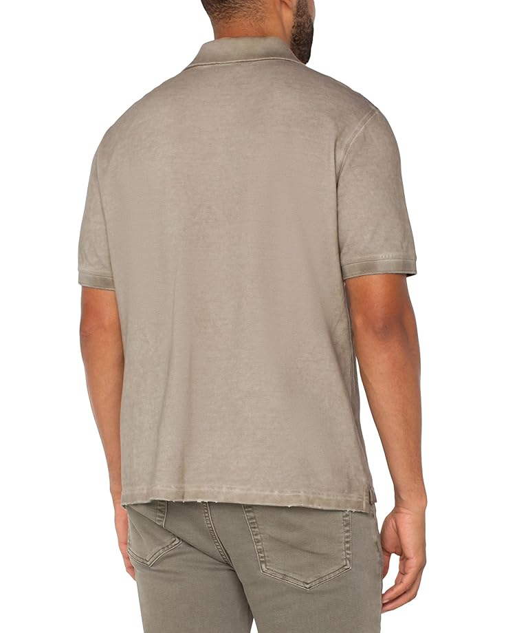 6pm Liverpool Los Angeles Short Sleeve Distressed Rib Polo Men's