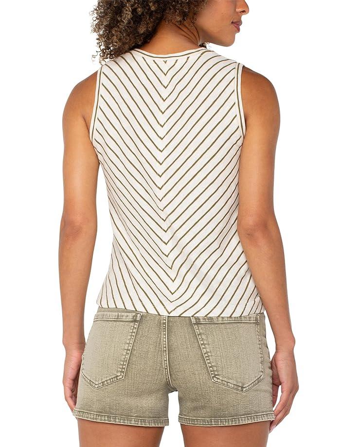 6pm Liverpool Los Angeles Sleeveless Crew Neck Twist Front Knit Top With Miter Back Women's