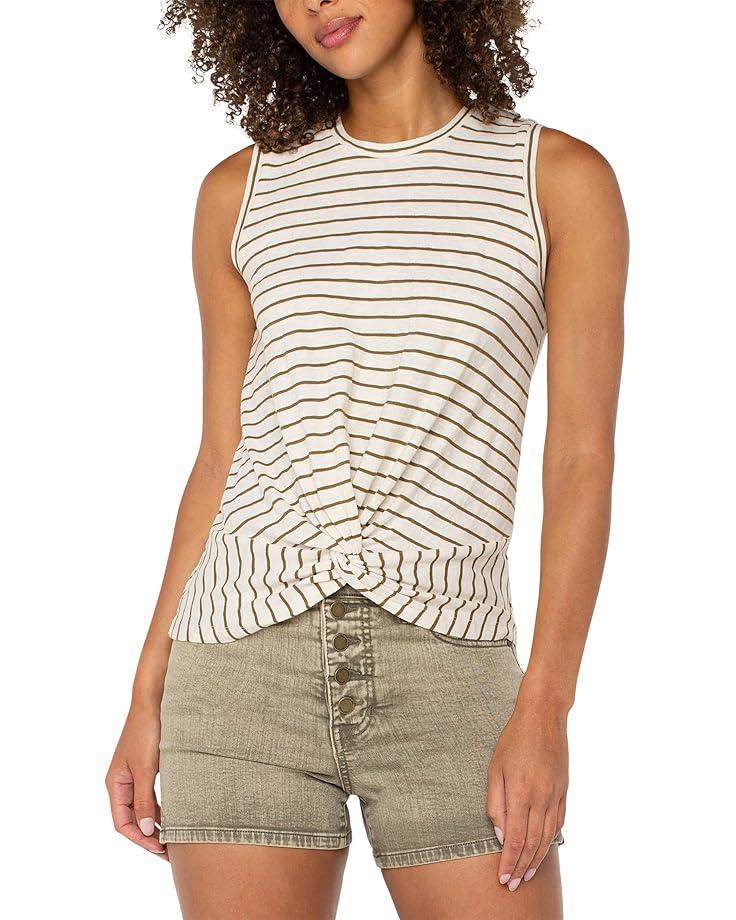 6pm Liverpool Los Angeles Sleeveless Crew Neck Twist Front Knit Top with Miter Back Women's