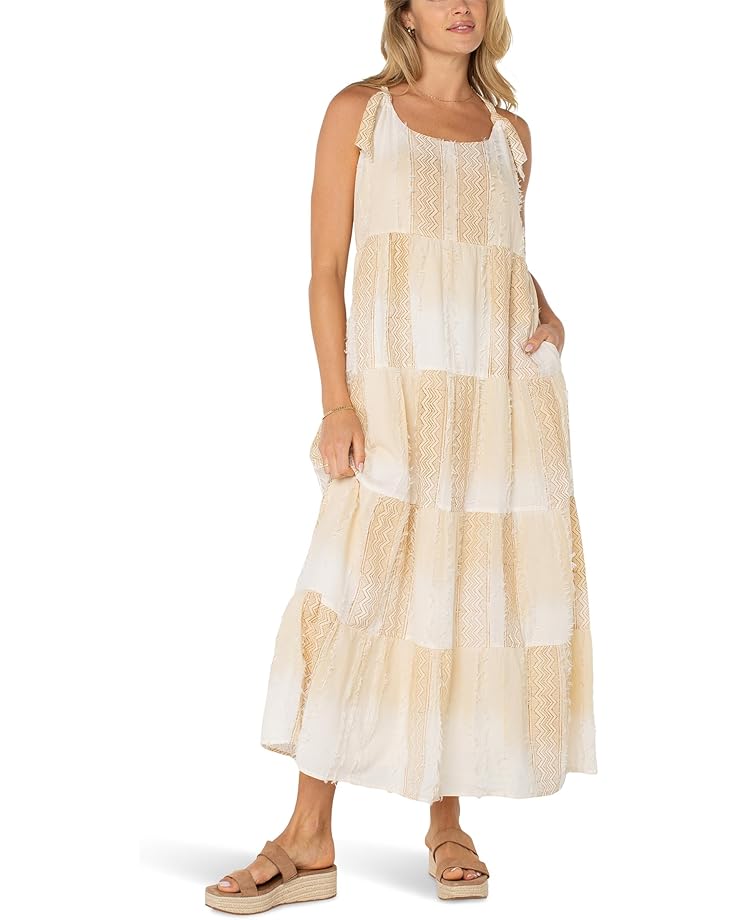 6pm Liverpool Los Angeles Tie Strap Easy Fit Woven Maxi Dress Women's