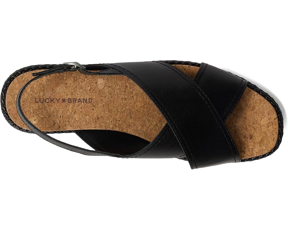 6pm Lucky Brand Pebina Cross Band Wedge Sandals Women's