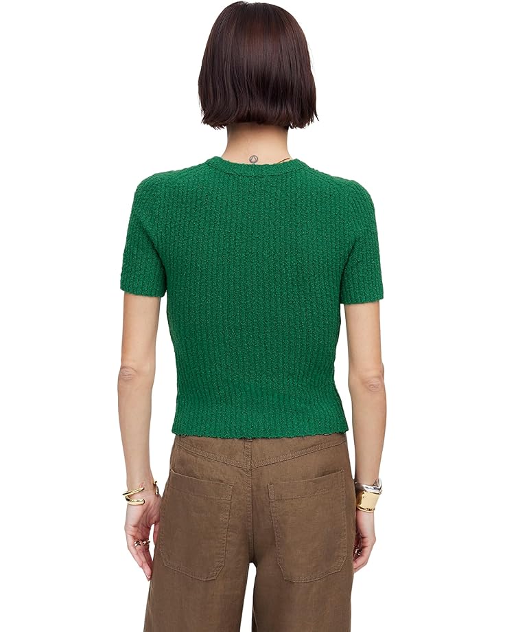 Madewell Amanda Cotton Nubby Boucle Cropped Tee Women's Verdant Green