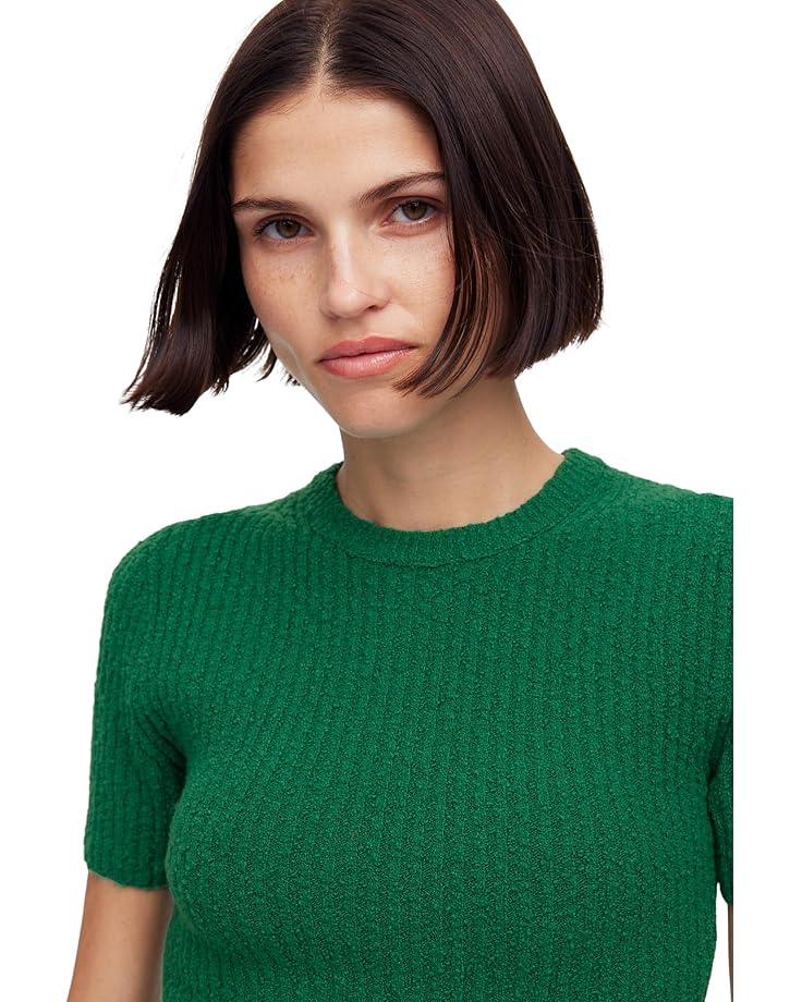 Madewell Amanda Cotton Nubby Boucle Cropped Tee Women's Verdant Green