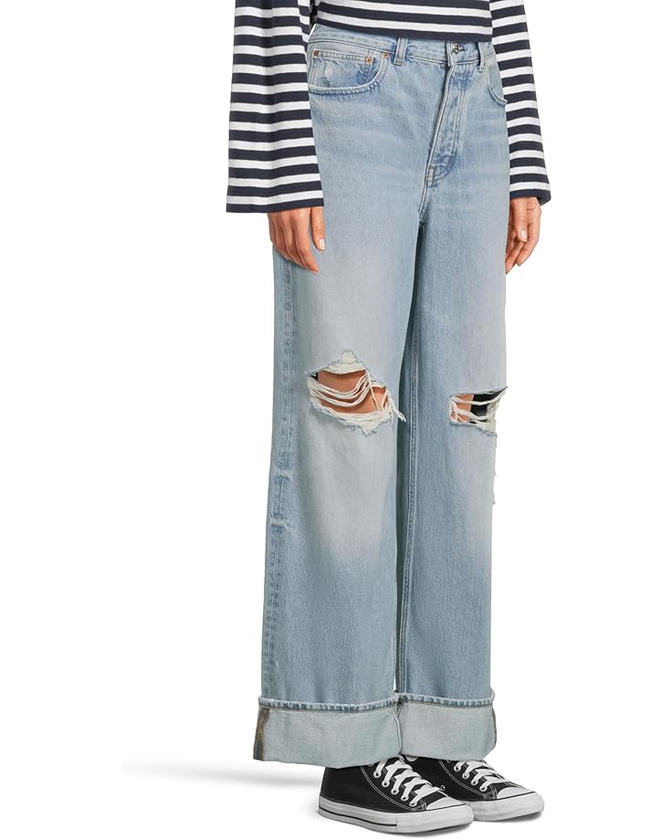 Madewell Low Slung Baggy With Rips In Hallstead Wash Women's