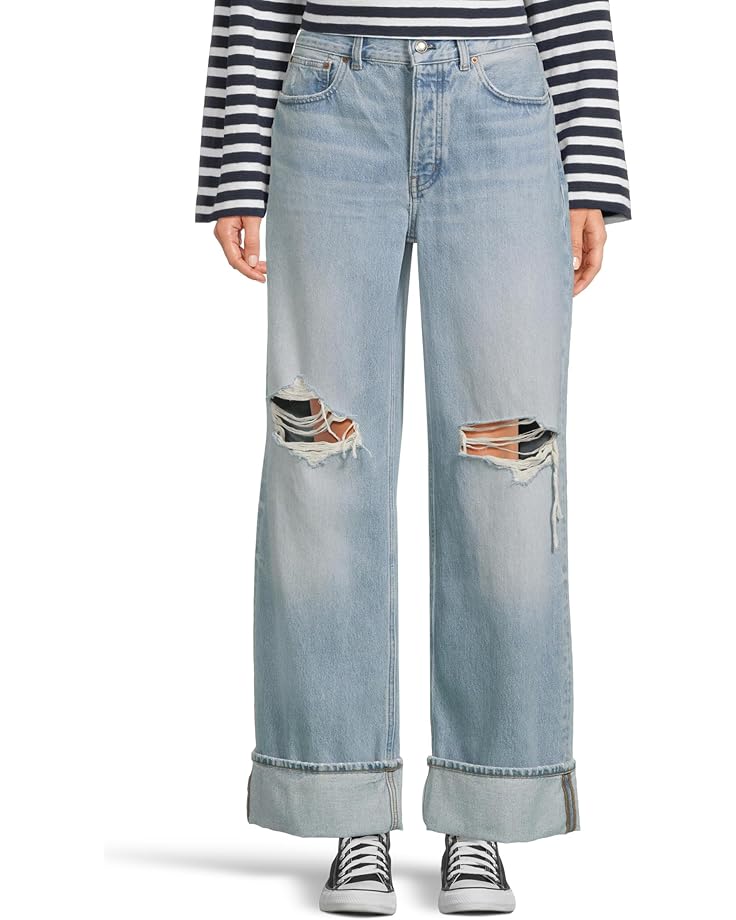 Madewell Low Slung Baggy With Rips In Hallstead Wash Women's
