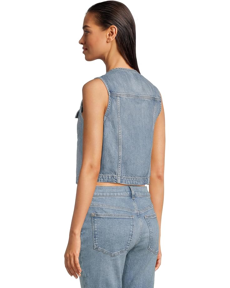 6pm Madewell Round Neck Button Denim Shell In Robertson Wash Women's