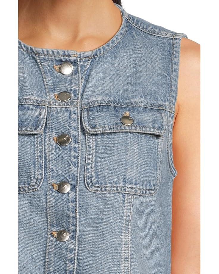 6pm Madewell Round Neck Button Denim Shell In Robertson Wash Women's