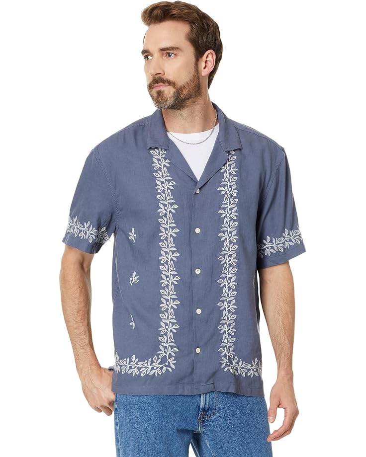 Madewell Ss Easy All Over Border Embroidery Men's Night Indigo