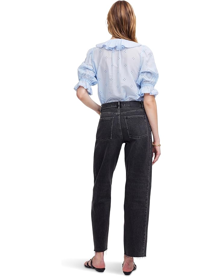 6pm Madewell The Darted Barrel-leg Jean In Black Women's