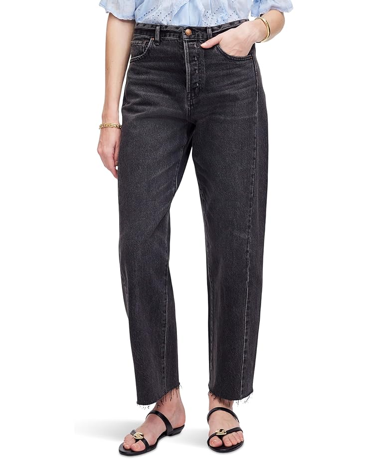 6pm Madewell The Darted Barrel-leg Jean In Black Women's