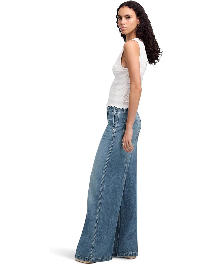 6pm Madewell Wide Sweep Trouser With Seam In Robertson Wash Women's