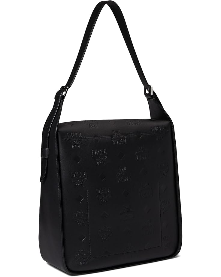 MCM Aren Embroidered Monogram Leather Hobo Large