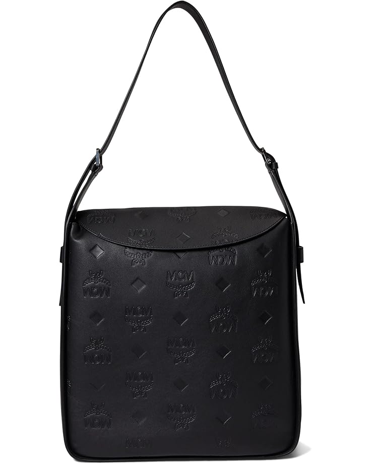 MCM Aren Embroidered Monogram Leather Hobo Large