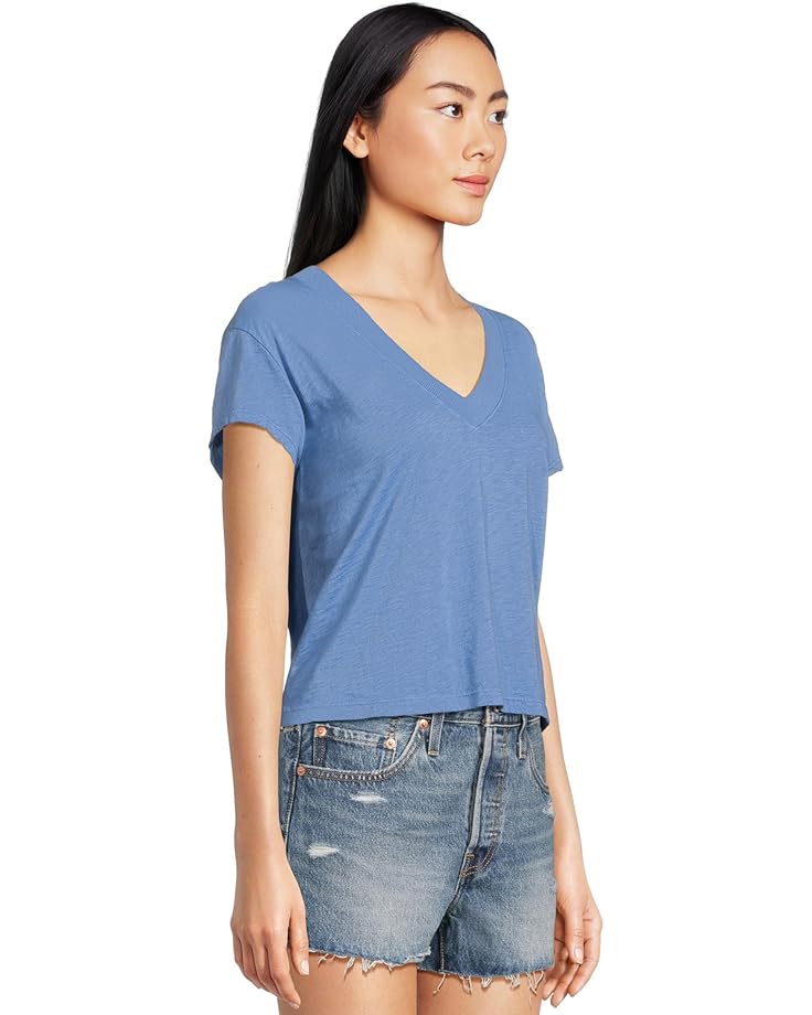 Michael Stars Harlan Cropped V-Neck Tee Women's