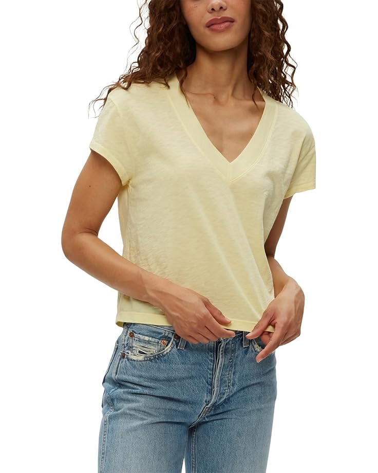 Michael Stars Harlan Cropped V-Neck Tee Women's
