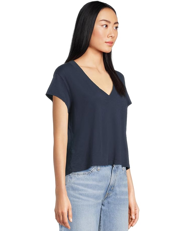 Michael Stars Harlan Cropped V-Neck Tee Women's Nocturnal