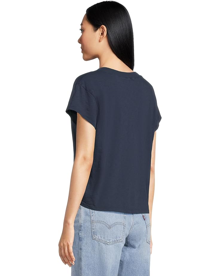 Michael Stars Harlan Cropped V-Neck Tee Women's Nocturnal