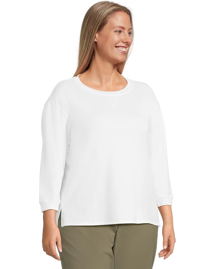 Mod-o-doc 3/4 Sleeve Hi-Lo Tunic With Side Slits Women's
