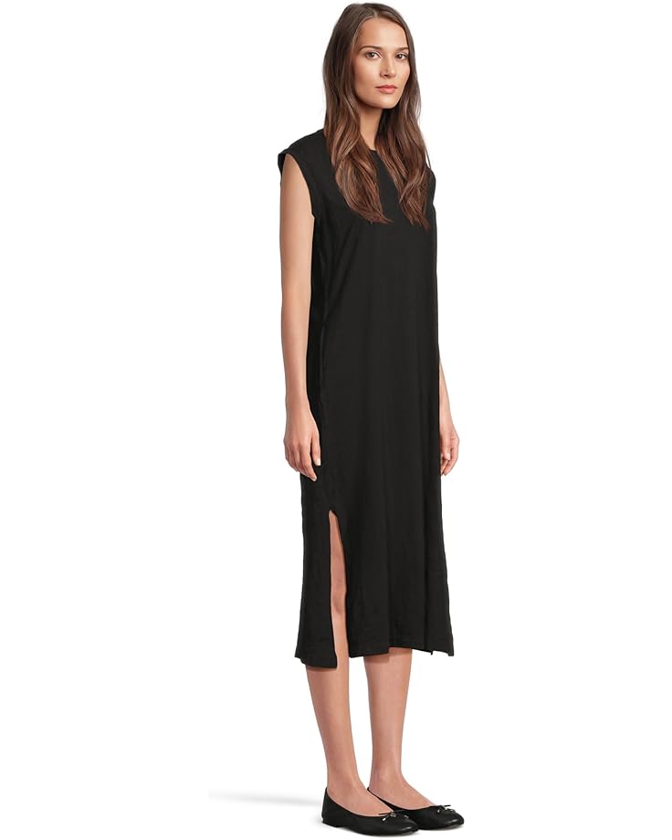 Mod-o-doc Cap Sleeve Column Dress With Side Slits Women's Black