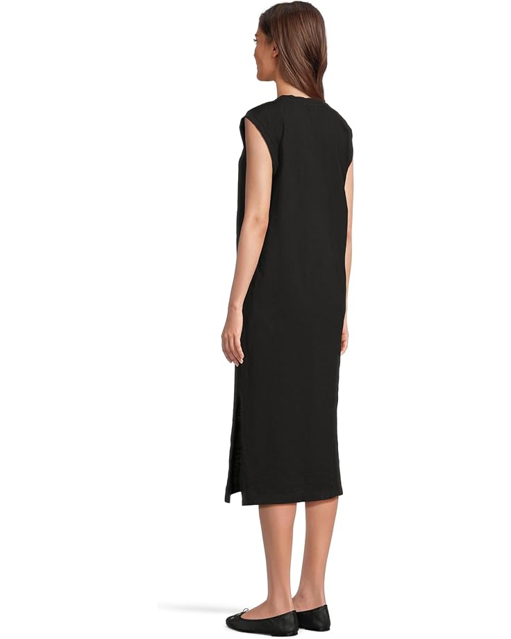 Mod-o-doc Cap Sleeve Column Dress With Side Slits Women's Black