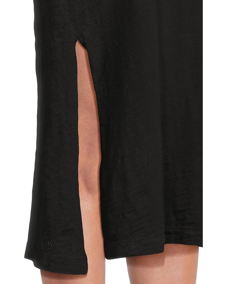 Mod-o-doc Cap Sleeve Column Dress With Side Slits Women's Black