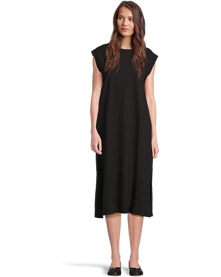 Mod-o-doc Cap Sleeve Column Dress with Side Slits Women's Black