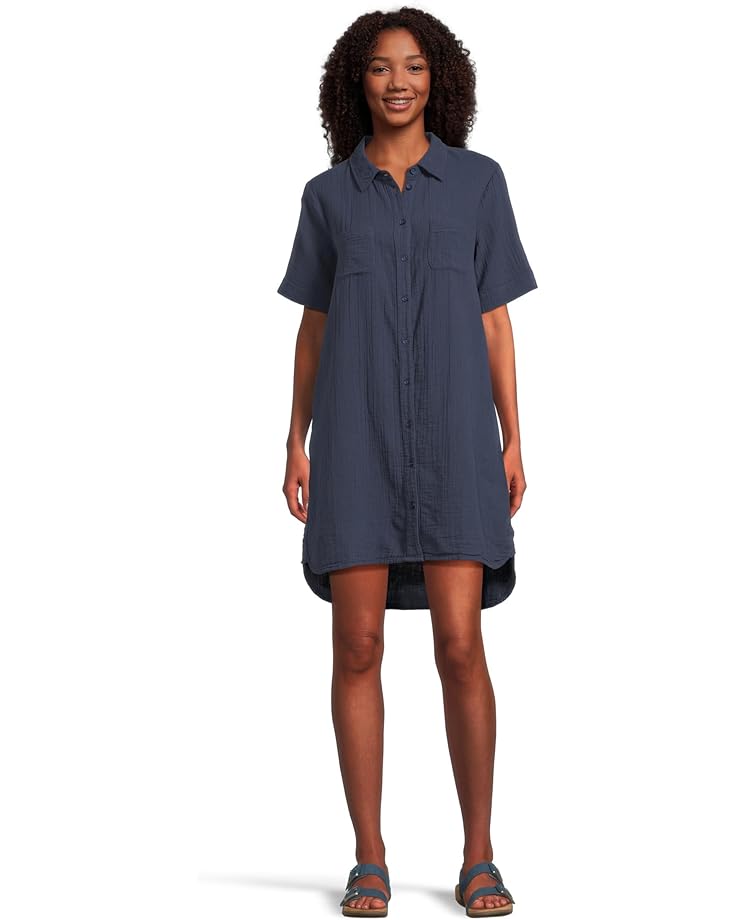 6pm Mod-o-doc Half Sleeve Swing Shirt Dress Women's