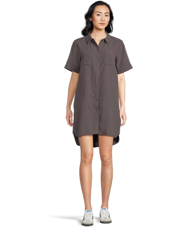 6pm Mod-o-doc Half Sleeve Swing Shirt Dress Women's