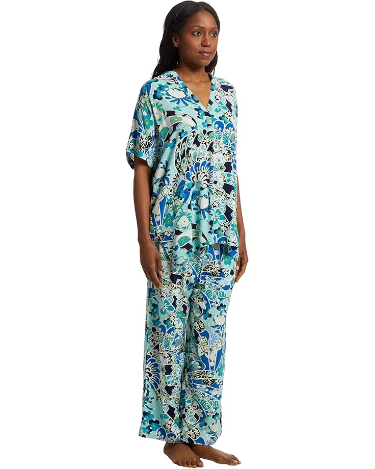 N By Natori Fusion Fans Challis Short Sleeve Pajama Women's