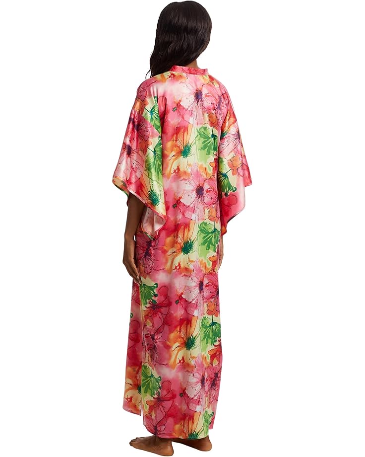 N By Natori Radiance Satin Mandarin Butterfly Caftan Women's