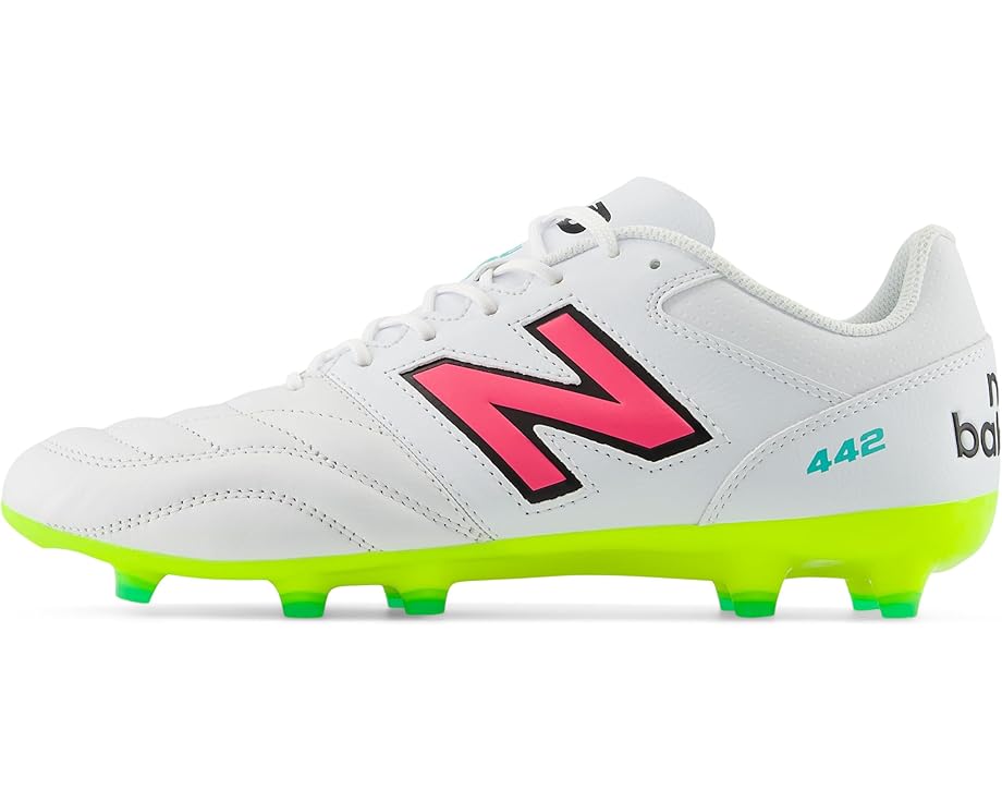 New Balance 442 V2 Team FG Soccer Cleats Men's White/Hi-Lite