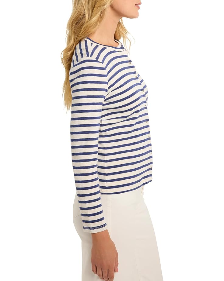 NIC+ZOE Petite Striped Snap Front Cardigan Women's