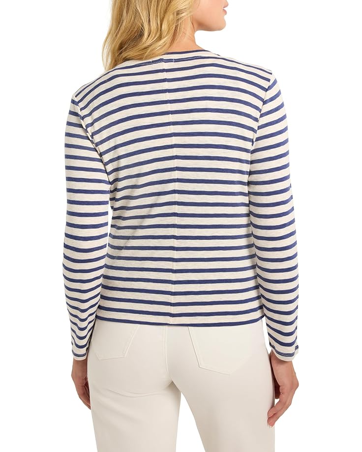NIC+ZOE Petite Striped Snap Front Cardigan Women's