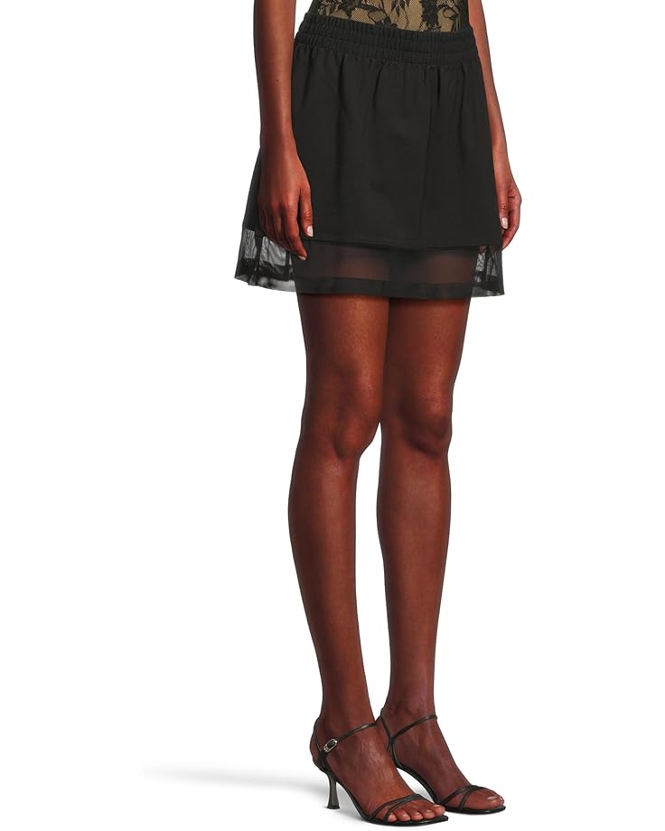 6pm Norma Kamali Boyfriend Mini Skirt With Mesh Women's