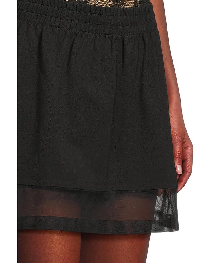 6pm Norma Kamali Boyfriend Mini Skirt With Mesh Women's