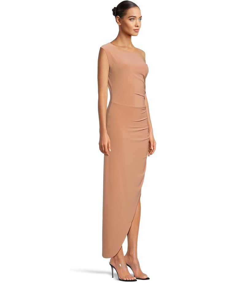 Norma Kamali Drop Shoulder Side Drape Gown Women's Cappuccino