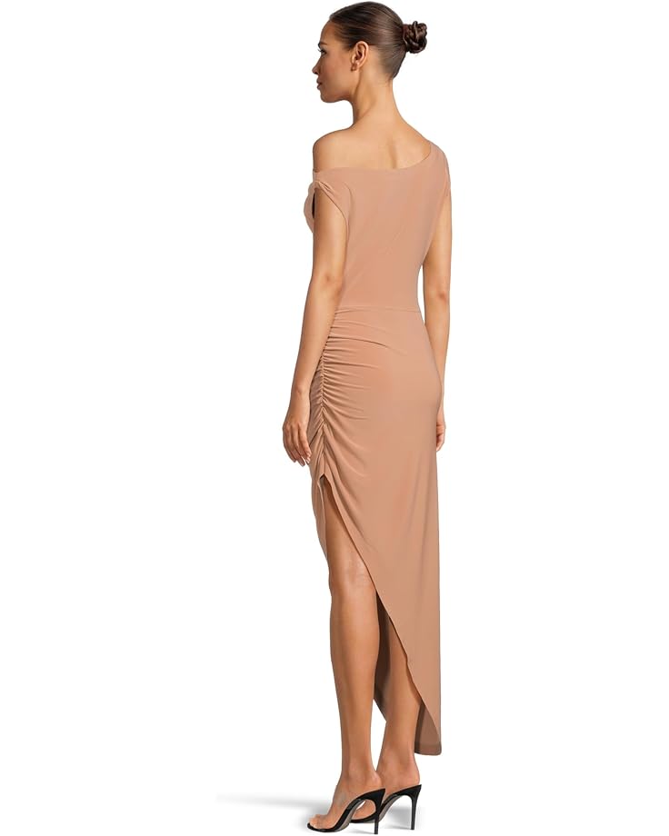 Norma Kamali Drop Shoulder Side Drape Gown Women's Cappuccino