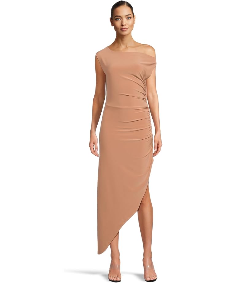 Norma Kamali Drop Shoulder Side Drape Gown Women's Cappuccino