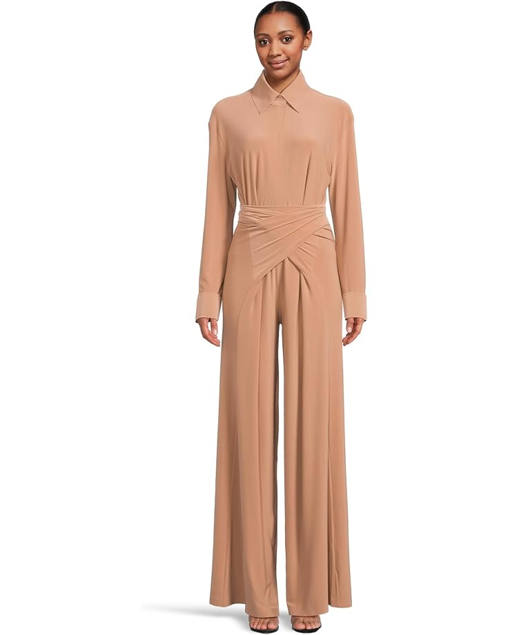 Norma Kamali Four Sleeve Shirt Jumpsuit Women's Cappuccino