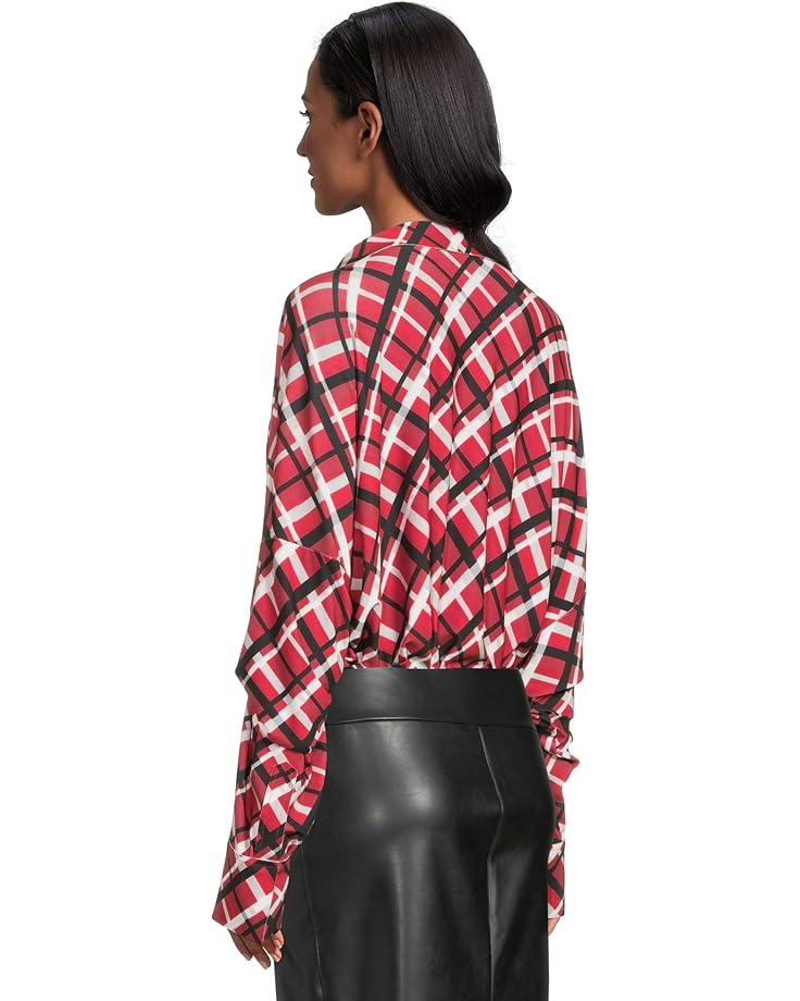 6pm Norma Kamali Super Oversized Boyfriend Neck Shirt Bodysuit Women's