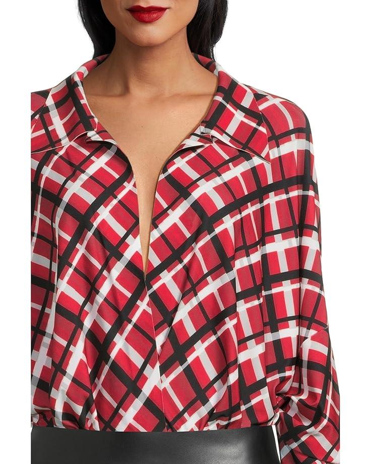 6pm Norma Kamali Super Oversized Boyfriend Neck Shirt Bodysuit Women's