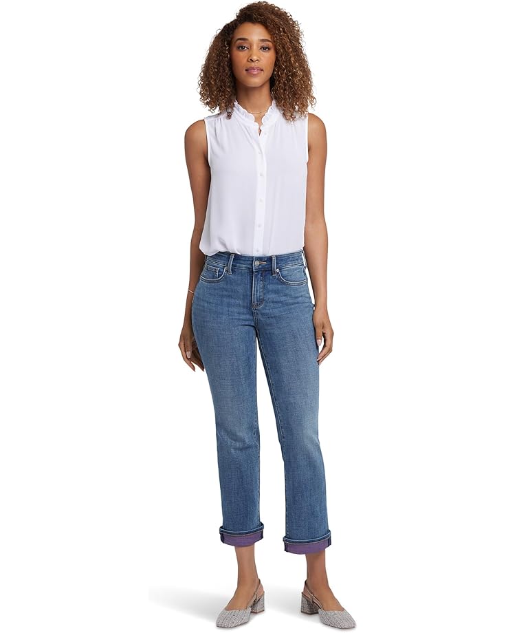 6pm NYDJ Marilyn Straight Ankle Color Cuff Jeans in Majorca Bay Women's
